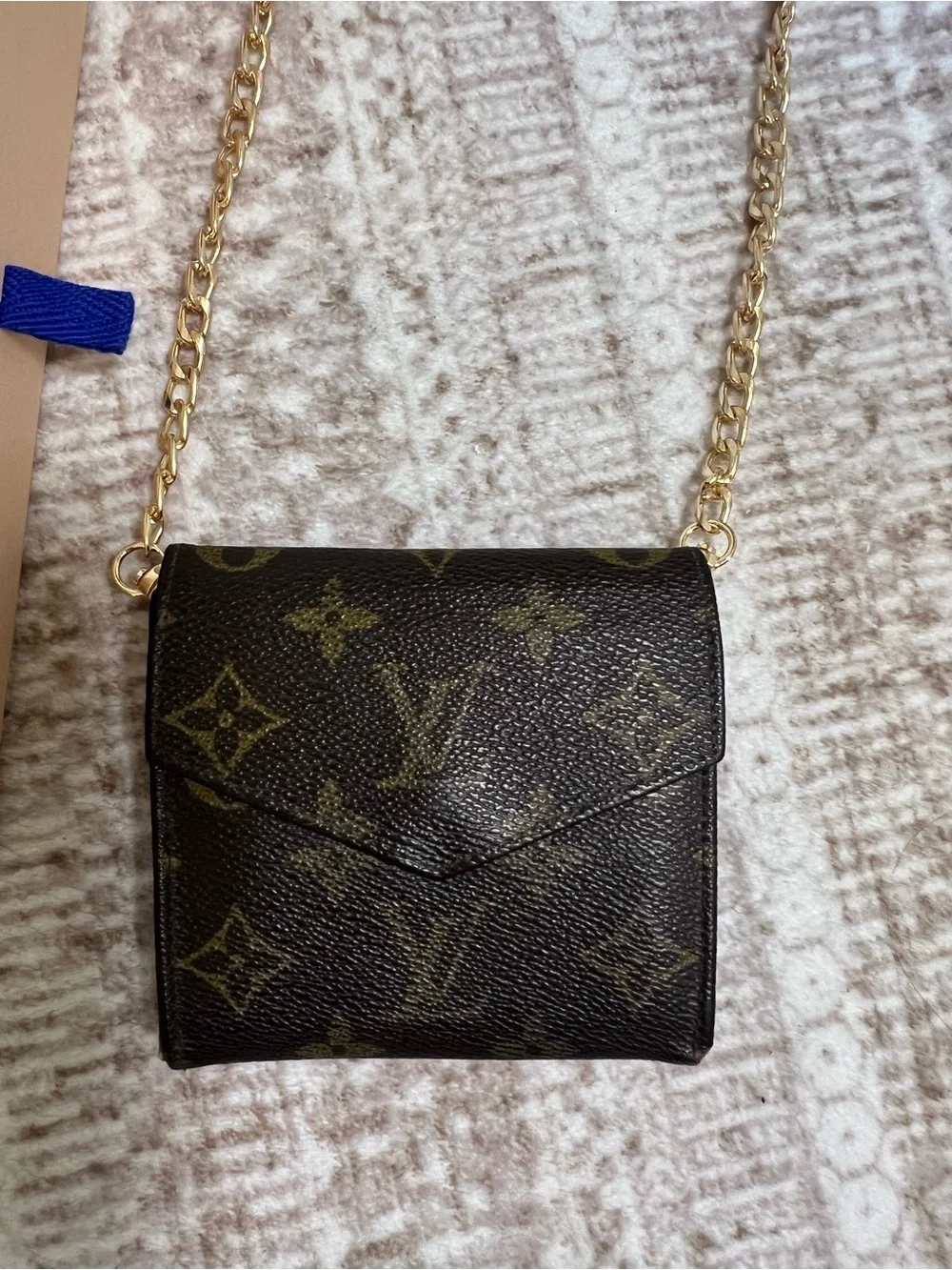Louis Vuitton Brown Monogram Mini Crossbody with Gold Chain